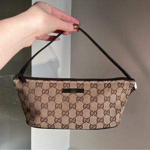 Authentic Gucci Boat Pochette Monogram Bag, vintage 90s - Y2K, baguette style